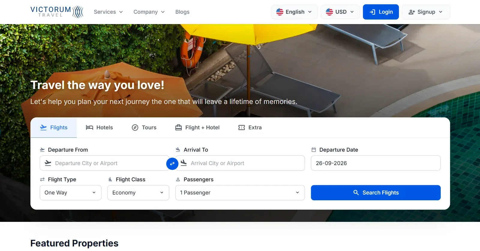 Victorum Travel website